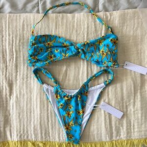 Floral Blue Bikini Set